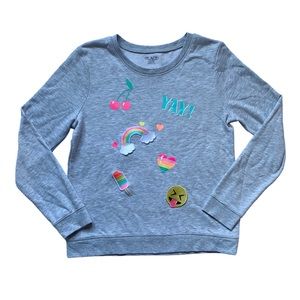 Girl’s Winter Emoji Patch Sweater